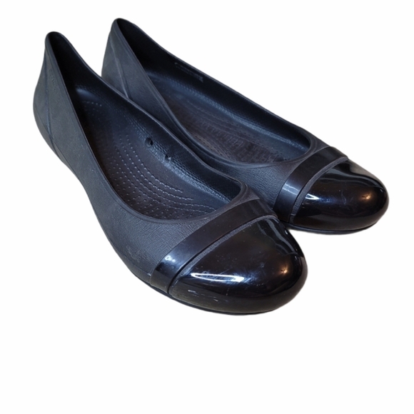 Crocs women's ballet flats Size 7 black - Picture 1 of 4